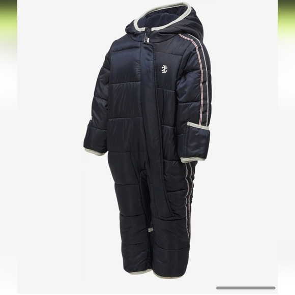 Izod Woven Snowsuit Navy Blue 6-12M - Picture 2 of 5